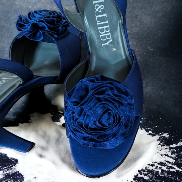 Sam and Libby royal blue slingback open-toed 4-in heels size 7M - Picture 2 of 5